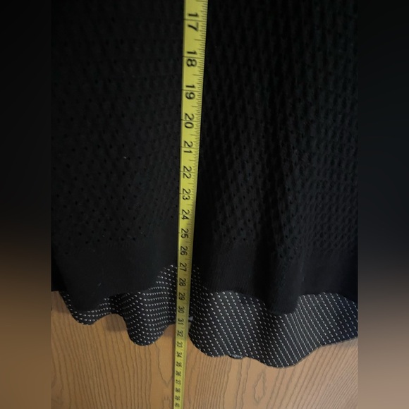 Croft & Barrow Black Knit Sweater with Polka Dot Undershirt - Picture 8 of 8